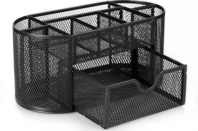 

Amazing 9 Compartments Metal Multipurpose Mesh Stationery Pen holder(Multicolor)