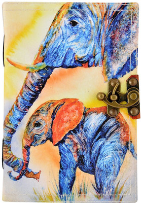

Hare Krishna Handicrafts Regular Diary(Canvas Elephant Print Handmade Paper Diary notebook, Multicolor)
