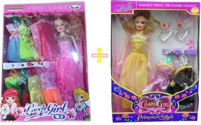 

AM Enterprises Multicolor Princess and Charm Doll Set for kids(Multicolor)