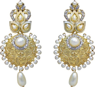 Lucky Jewellery Lucky Jewellery Gold Tone Partywear Stud With Pearl Stone Earring Alloy Drops & Danglers