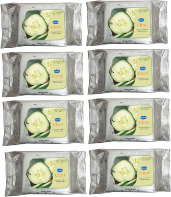 

Ginni CLEA Cleansing & Make-up Remover Wet Wipes (Cucumber) (Pack of 8) (30 Wipes Per Pack)(Pack of 240)