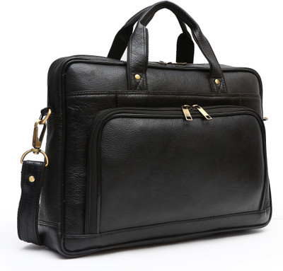Golden Leaf 14 inch Laptop Messenger Bag(Black)
