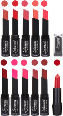 

Lady Fashion Professional Creamy Matte Rythm Lipsticks Set of 11 Lip Colors 029(Nude, Orange, Mauve, Peach, Red, Dark Pink, Magenta, Mauve, Pink, Maroon)