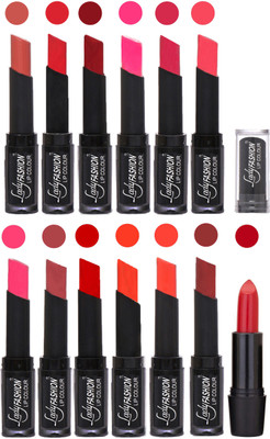 

Lady Fashion Cosmetics Combo of 13 Lipsticks Set in Wholesale Rate 0019(Nude, Orange, Red, Dark Pink, Magenta, Mauve, Tametto Red, Brick Orange, Dark Magenta, Hot Orange, Pink, Maroon)