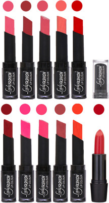 

Lady Fashion Professional Creamy Matte Rythm Lipsticks Set of 11 Lip Colors 021(Baby Pink, Redish Maroon, Mauve, Peach, Red, Dark Pink, Magenta, Mauve, Tametto Red, Brick Orange)