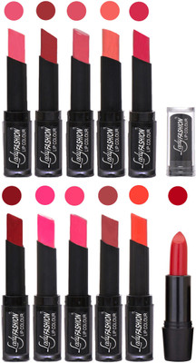 

Lady Fashion Professional Creamy Matte Rythm Lipsticks Set of 11 Lip Colors 022(Baby Pink, Redish Maroon, Mauve, Peach, Red, Dark Pink, Magenta, Mauve, Dark Magenta, Hot Orange)