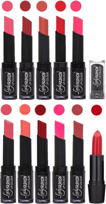 

Lady Fashion Professional Creamy Matte Rythm Lipsticks Set of 11 Lip Colors 017(Baby Pink, Redish Maroon, Nude, Orange, Mauve, Peach, Red, Dark Pink, Magenta, Mauve)