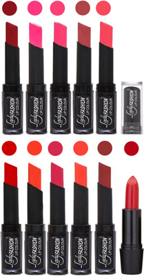 

Lady Fashion Professional Creamy Matte Rythm Lipsticks Set of 11 Lip Colors 036(Red, Dark Pink, Magenta, Mauve, Tametto Red, Brick Orange, Dark Magenta, Hot Orange, Pink, Maroon)