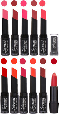 

Lady Fashion Professional Creamy Matte Rythm Lipsticks Set of 11 Lip Colors 026(Baby Pink, Redish Maroon, Magenta, Mauve, Tametto Red, Brick Orange, Dark Magenta, Hot Orange, Pink, Maroon)