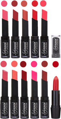 

Lady Fashion Professional Creamy Matte Rythm Lipsticks Set of 11 Lip Colors 020(Baby Pink, Redish Maroon, Nude, Orange, Mauve, Peach, Red, Dark Pink, Pink, Maroon)