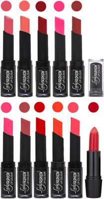 

Lady Fashion Professional Creamy Matte Rythm Lipsticks Set of 11 Lip Colors 034(Mauve, Peach, Red, Dark Pink, Magenta, Mauve, Tametto Red, Brick Orange, Pink, Maroon)