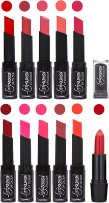 

Lady Fashion Professional Creamy Matte Rythm Lipsticks Set of 11 Lip Colors 011(Tametto Red, Hot Pink, Mauve, Peach, Red, Dark Pink, Magenta, Mauve, Dark Magenta, Hot Orange)