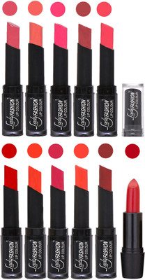 

Lady Fashion Professional Creamy Matte Rythm Lipsticks Set of 11 Lip Colors 035(Mauve, Peach, Magenta, Mauve, Tametto Red, Brick Orange, Dark Magenta, Hot Orange, Pink, Maroon)