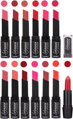 

Lady Fashion Cosmetics Combo of 13 Lipsticks Set in Wholesale Rate 0012(Baby Pink, Redish Maroon, Nude, Orange, Mauve, Peach, Red, Dark Pink, Magenta, Mauve, Dark Magenta, Hot Orange)