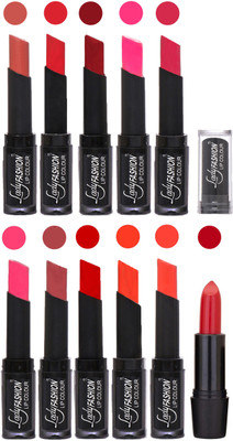 

Lady Fashion Professional Creamy Matte Rythm Lipsticks Set of 11 Lip Colors 030(Nude, Orange, Red, Dark Pink, Magenta, Mauve, Tametto Red, Brick Orange, Dark Magenta, Hot Orange)