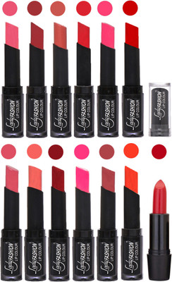 

Lady Fashion Cosmetics Combo of 13 Lipsticks Set in Wholesale Rate 0011(Baby Pink, Redish Maroon, Nude, Orange, Mauve, Peach, Red, Dark Pink, Magenta, Mauve, Tametto Red, Brick Orange)