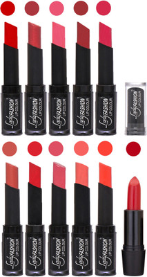 

Lady Fashion Professional Creamy Matte Rythm Lipsticks Set of 11 Lip Colors 004(Tametto Red, Hot Pink, Baby Pink, Redish Maroon, Nude, Orange, Mauve, Peach, Dark Magenta, Hot Orange)