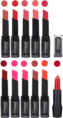 

Lady Fashion Professional Creamy Matte Rythm Lipsticks Set of 11 Lip Colors 028(Nude, Orange, Mauve, Peach, Red, Dark Pink, Magenta, Mauve, Dark Magenta, Hot Orange)