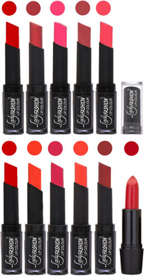 

Lady Fashion Professional Creamy Matte Rythm Lipsticks Set of 11 Lip Colors 016(Tametto Red, Hot Pink, Magenta, Mauve, Tametto Red, Brick Orange, Dark Magenta, Hot Orange, Pink, Maroon)