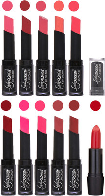 

Lady Fashion Professional Creamy Matte Rythm Lipsticks Set of 11 Lip Colors 023(Baby Pink, Redish Maroon, Mauve, Peach, Red, Dark Pink, Magenta, Mauve, Pink, Maroon)