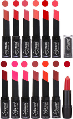 

Lady Fashion Cosmetics Combo of 13 Lipsticks Set in Wholesale Rate 0018(Nude, Orange, Mauve, Peach, Red, Dark Pink, Magenta, Mauve, Tametto Red, Brick Orange, Pink, Maroon)