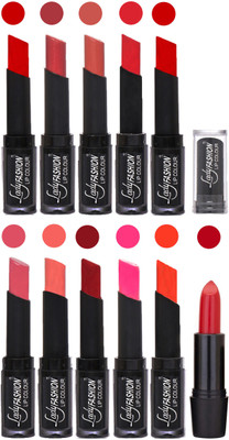 

Lady Fashion Professional Creamy Matte Rythm Lipsticks Set of 11 Lip Colors 007(Tametto Red, Hot Pink, Nude, Orange, Mauve, Peach, Red, Dark Pink, Tametto Red, Brick Orange)