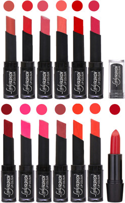 

Lady Fashion Cosmetics Combo of 13 Lipsticks Set in Wholesale Rate 0017(Nude, Orange, Mauve, Peach, Red, Dark Pink, Magenta, Mauve, Tametto Red, Brick Orange, Dark Magenta, Hot Orange)