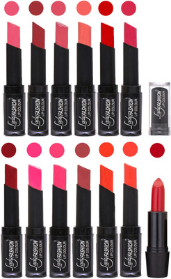 

Lady Fashion Cosmetics Combo of 13 Lipsticks Set in Wholesale Rate 0014(Baby Pink, Redish Maroon, Mauve, Peach, Red, Dark Pink, Magenta, Mauve, Tametto Red, Brick Orange, Dark Magenta, Hot Orange)