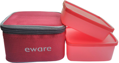 

Eware Royal Nano 2 Containers Lunch Box(900 ml), Red