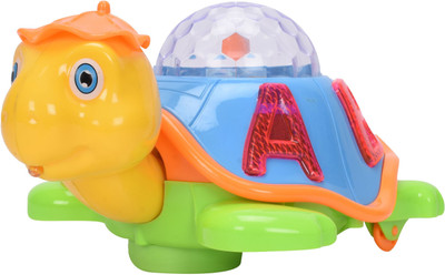 Toyvala 3 D - Happy Turtle With Melodious Sound and Projector Light(Multicolor)