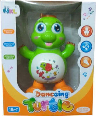 

Kaarq Dancing Turtle with Light & Sounds Swing Legs - Waving Hands and Wink Eye Action Toy for Kids(Multicolor)