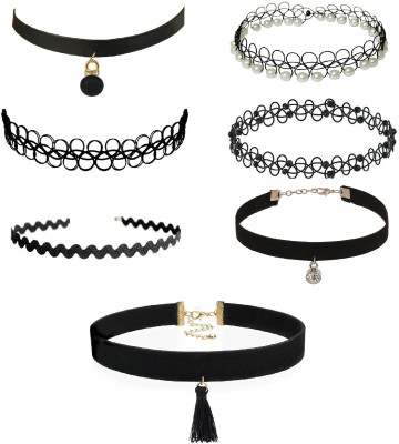 BNB Pack of 7 Fabric, Plastic Choker