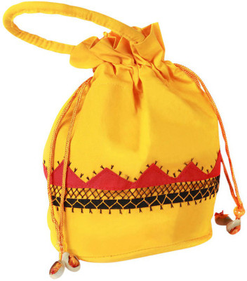 

SOIL Banjara Applique Pure Cotton Potli(Yellow)