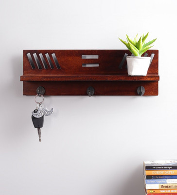 

la stella Wooden Wall Shelf(Number of Shelves - 1, Brown)