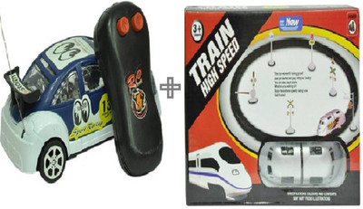 

MN OVERSEAS Remote control Crazy Car with High Speed Train(Multicolor)