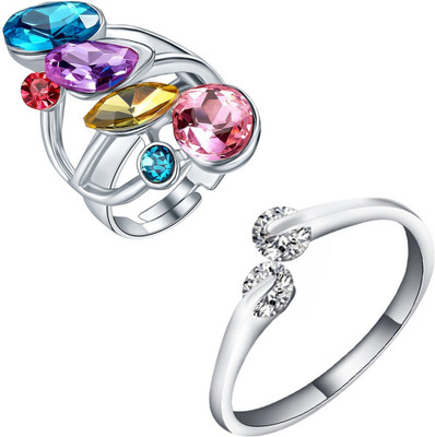 

Jewels Galaxy Luxuria Copper Zircon Platinum Plated Ring, Multicolor