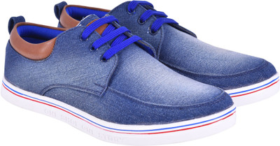 

Walkjump premium canvas shoes, casuals,denim shoes, lifestyle Sneakers For Men(Blue, Brown