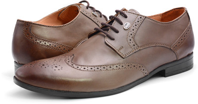 

Vince & Nancy Brogue Broke Formal Shoes Genuine Leather Derby For Men(Brown