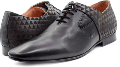

Vince & Nancy Laser Cut Formal Shoes Genuine Leather Lace Up For Men(Black