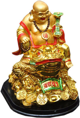 Nitin mehta Decorative Showpiece  -  7 cm(Ceramic, Gold)