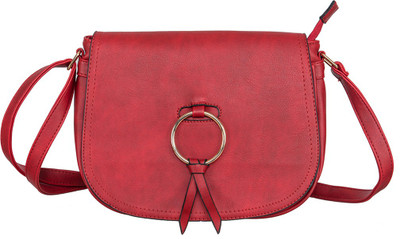 

peaubella Women Casual Red Leatherette Sling Bag