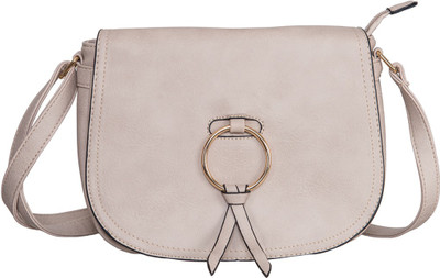 

peaubella Women Casual Beige Leatherette Sling Bag