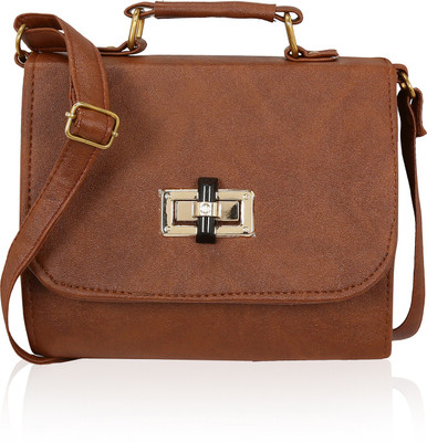

Kleio Women Casual Brown Leatherette Sling Bag