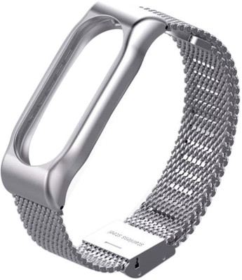 

Shopizone Adjustable metal Strap with Screen Protector Stainless Steel Wrist Band silver Metal mesh design Chain for Mi Band2 Smart Watch Strap(Silver), Mesh silver