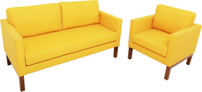 

FURNITECH SEATING SYSTEMS (I) PVT LTD Fabric 3 + 1 Yellow Sofa Set