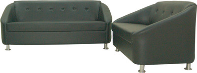 

FURNITECH SEATING SYSTEMS (I) PVT LTD Leatherette 3 + 2 Black Sofa Set