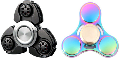 

Emob UFO Rainbow Colorful & CKF Heavy metal Fidget Hand Spinner Toy with Long Spinning Time(Multicolor)
