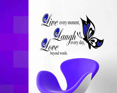

RNG  Super Adhesive beautifull butterfly live every moment Sticker(Pack of 1, Black;blue