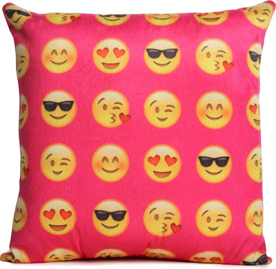 

Deals India Pink printed smiley cushion 35cm - 35 cm(Pink)