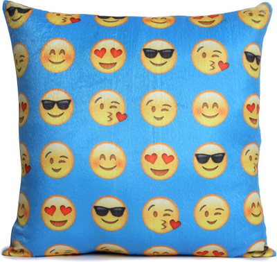 

Deals India Blue printed smiley cushion 35cm - 35 cm(Blue)